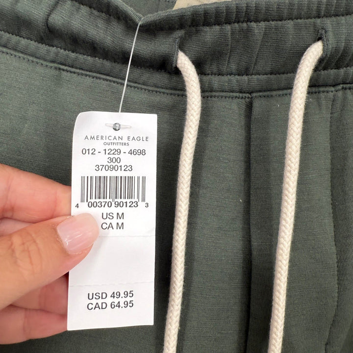 American Eagle Mens Medium Green Jogger Sweatpants Drawstring Casual Active