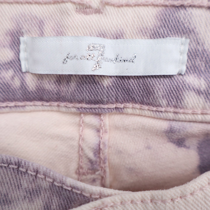 7 For All Mankind Roxanne Skinny Ankle Jeans Women 28 Beige Purple Tie Dye Denim