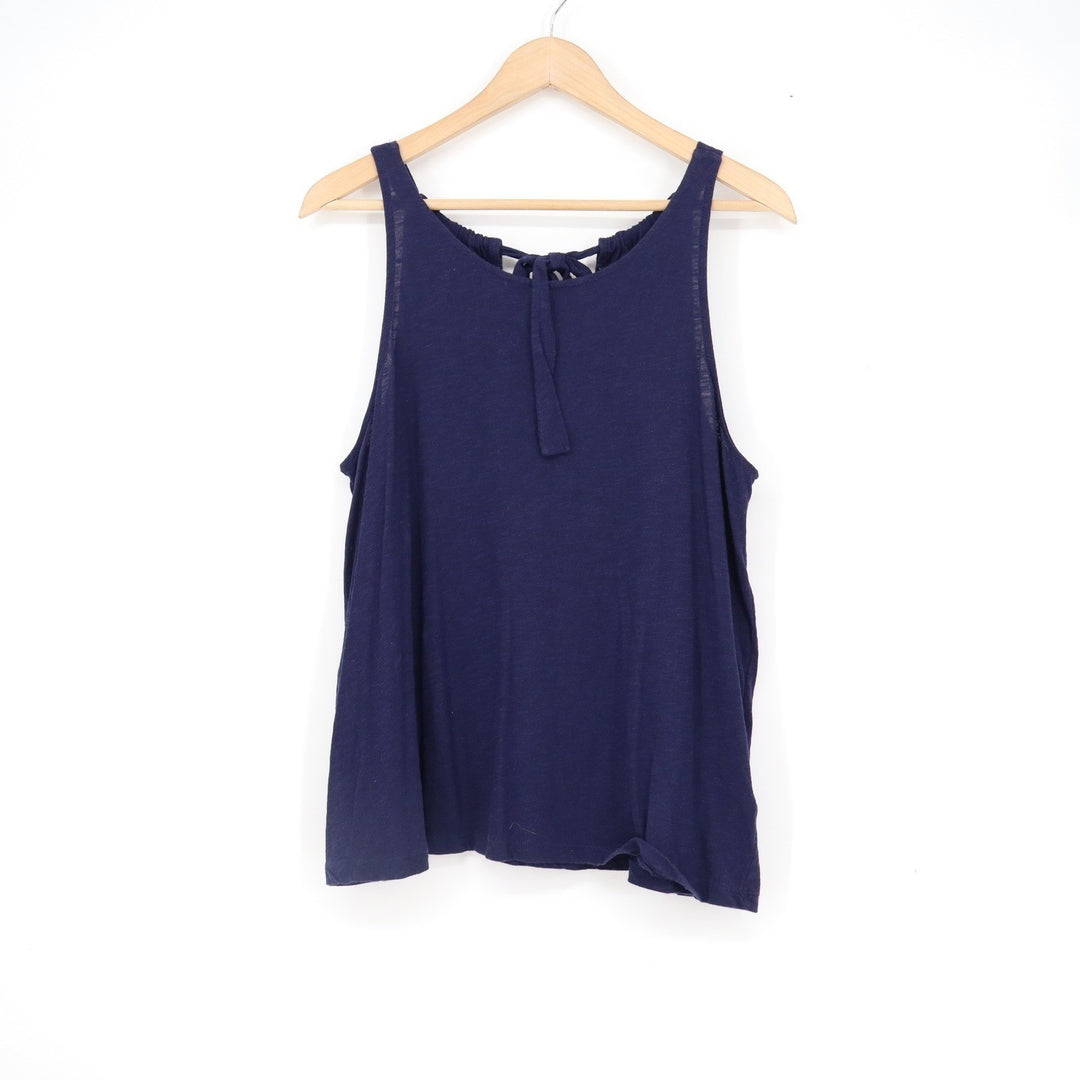 Old Navy Womens Navy Blue Tie Back Cotton Modal Tank Top Size L