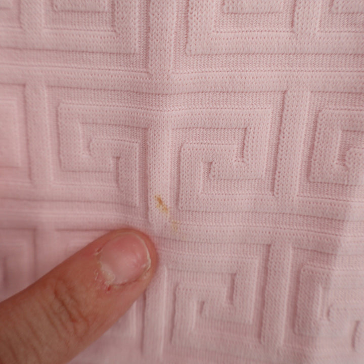 J.McLaughlin Pink Greek Key Textured Knit Shift Dress Short Sleeve Womens M