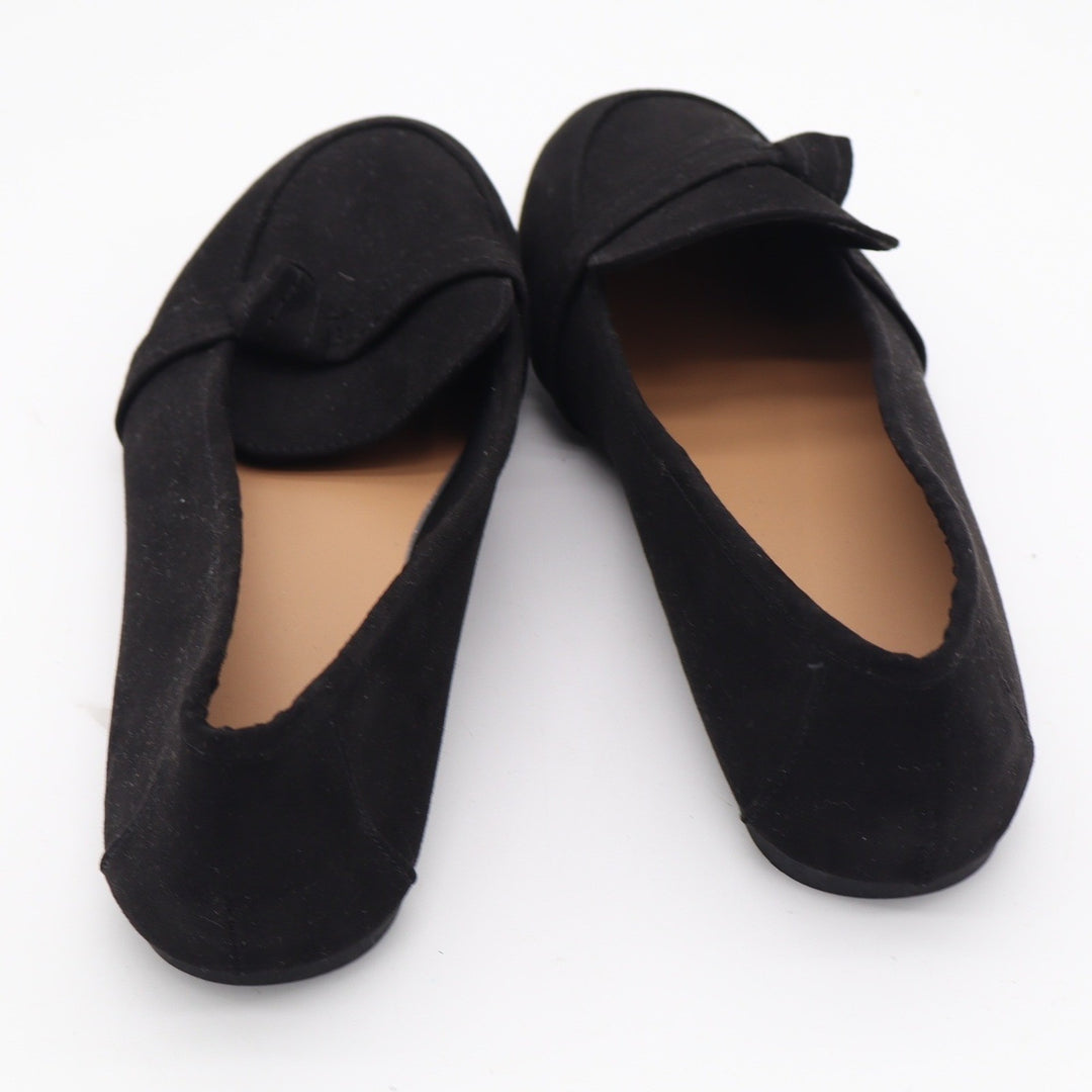 C Label Womens Black Faux Suede Loafers Flats Size 10 Slip On Shoes