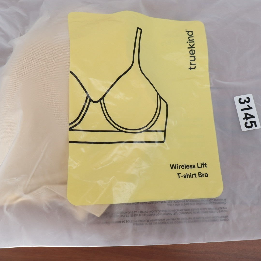 Truekind Wireless Lift T Shirt Bra Womens XL Chai Plunge Neck Adjustable Straps