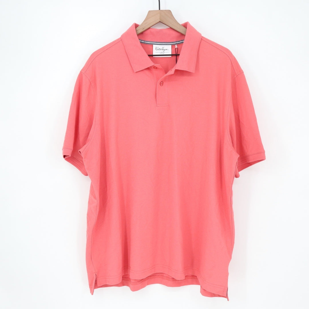 Walter Hagen Mens XXL Pink Rouge Clubhouse Solid Pique Polo Shirt Short Sleeve