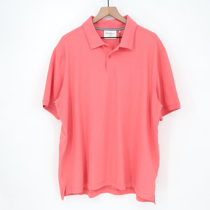 Walter Hagen Mens XXL Pink Rouge Clubhouse Solid Pique Polo Shirt Short Sleeve