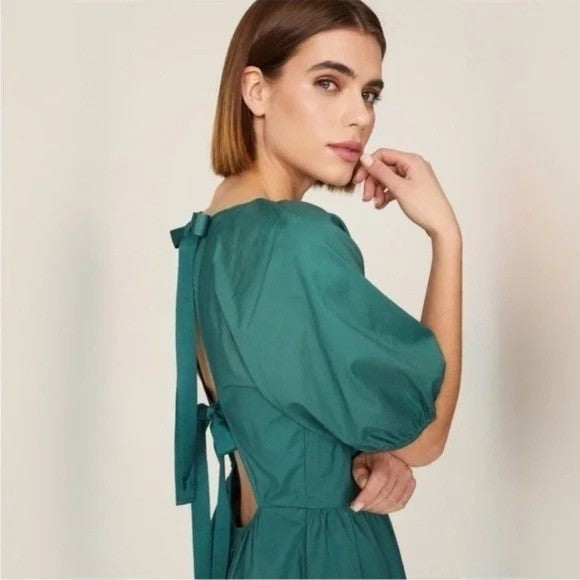Peter Som X RTR Green Puff Sleeve Dress Size 4