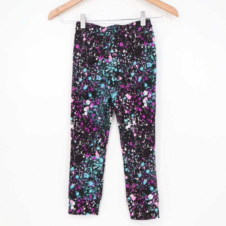 Pixielane Legging Girls 5 Multicolor Color Paint Print Stretch Elastic Waist