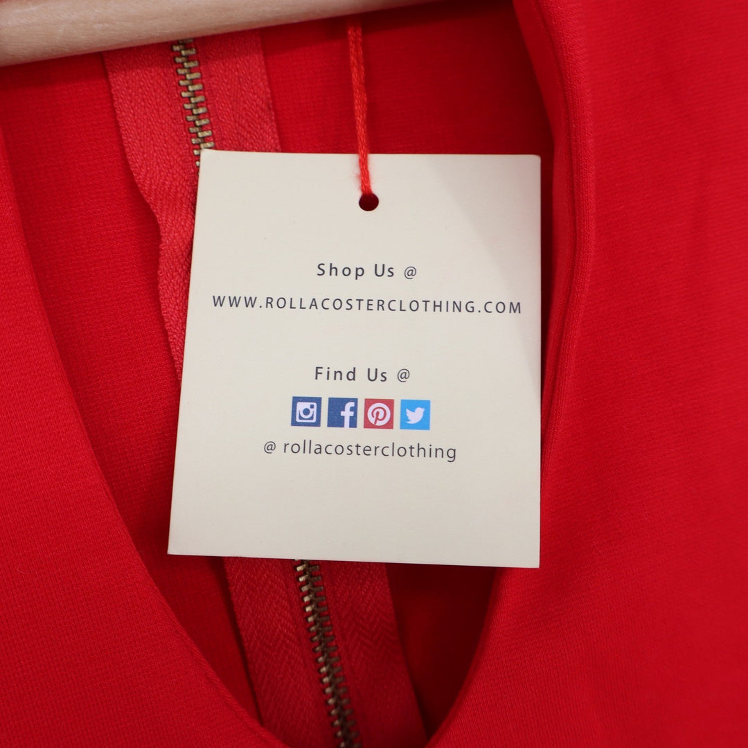 Rolla Coster Dress Womens L Red Sleeveless Sheath V-Neck NWT
