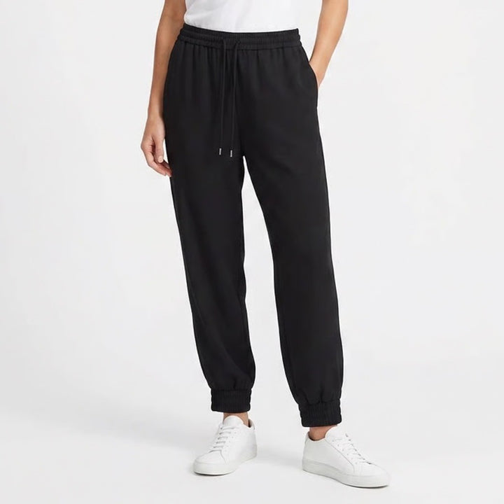 Express Black Woven Jogger Pants Elastic Drawstring Waist Size Medium