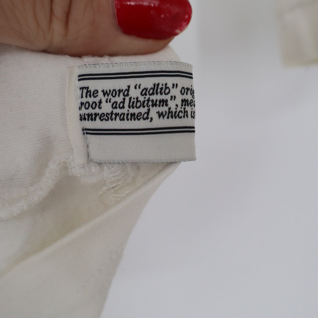 Adlib Mens Cream Cotton Long Sleeve Pocket T-Shirt Size Large Off White