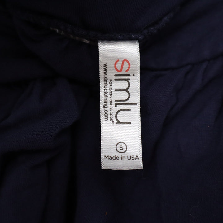 Simlu Navy Blue Pleated Midi Skirt S541 Made in USA Small