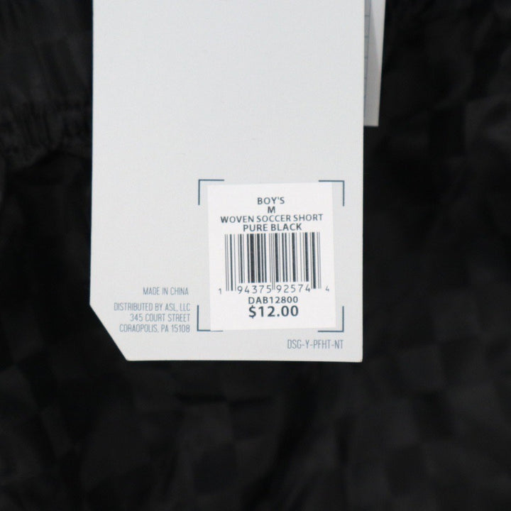 DSG Boys Woven Soccer Shorts Pure Black Checkerboard Size M 10-12 NWT