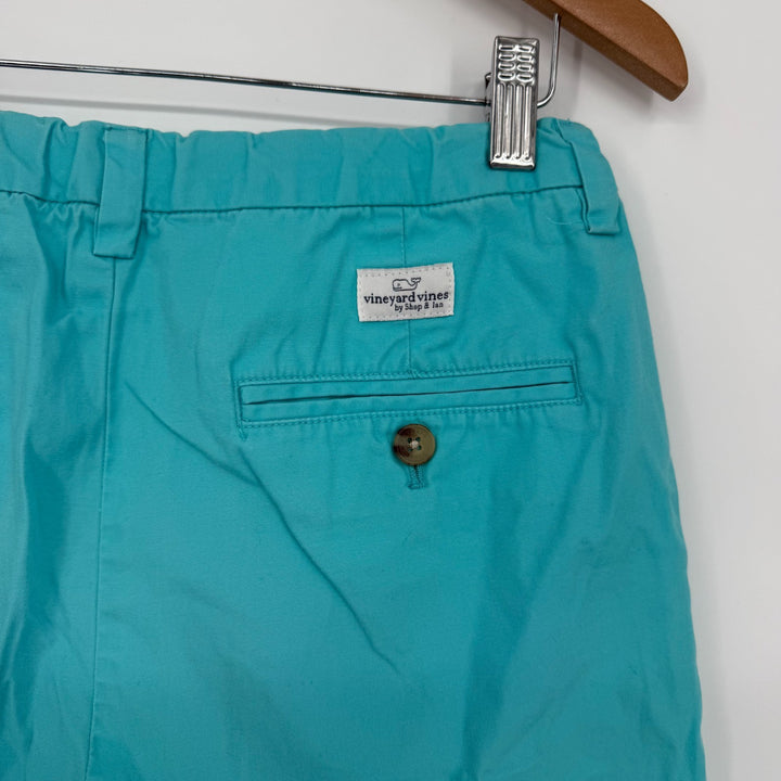 Vineyard Vines Chino Shorts Womens 18 Aqua Blue Cotton Logo Flat Front Outdoor