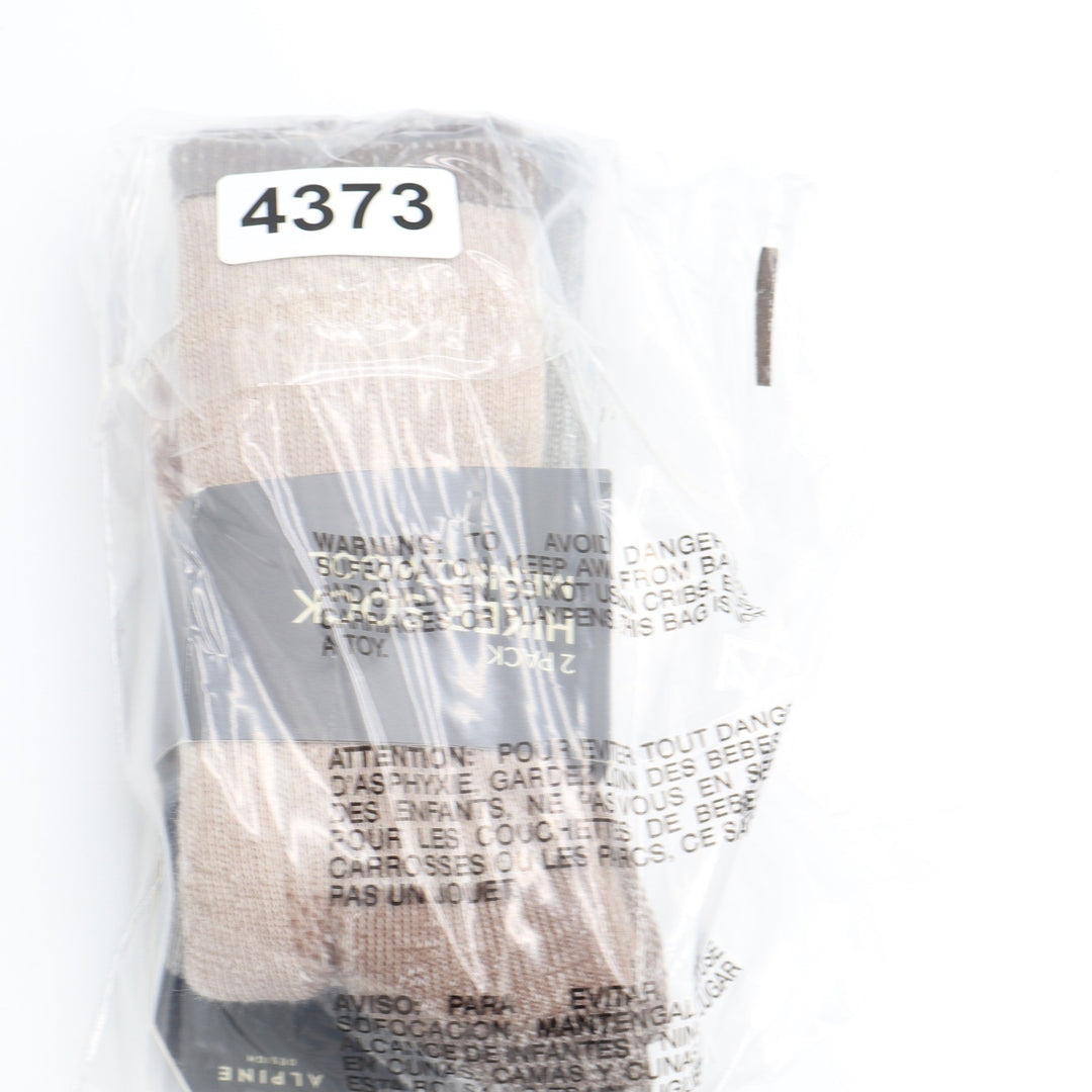 Alpine Design 2 Pack Merino Wool Hiker Socks Medium Brown Grey