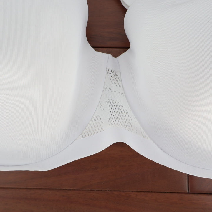 Glamorise Coolest Smoothing T-Shirt Bra Women 34D White Stretch Padded Underwire