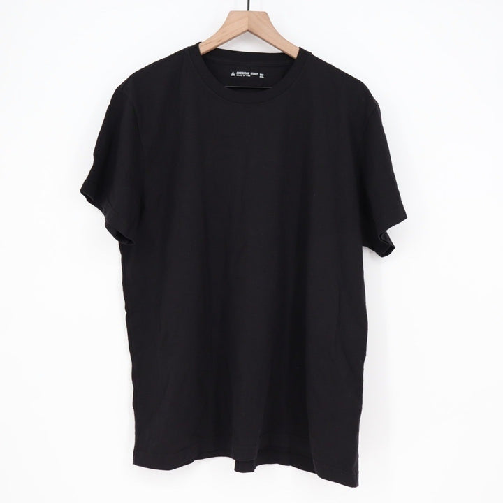 American Giant Black Crew Neck T Shirt XL Made in USA Cotton Short Sleeve