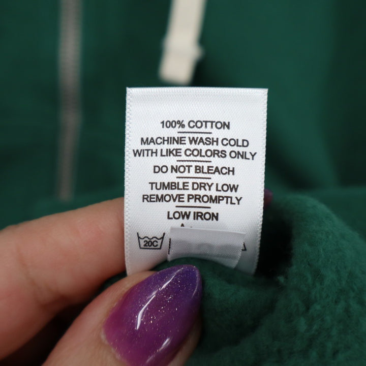 American Giant Hoodie Womens Medium Green Logo Fleece Lined Soft Cotton Full Zip