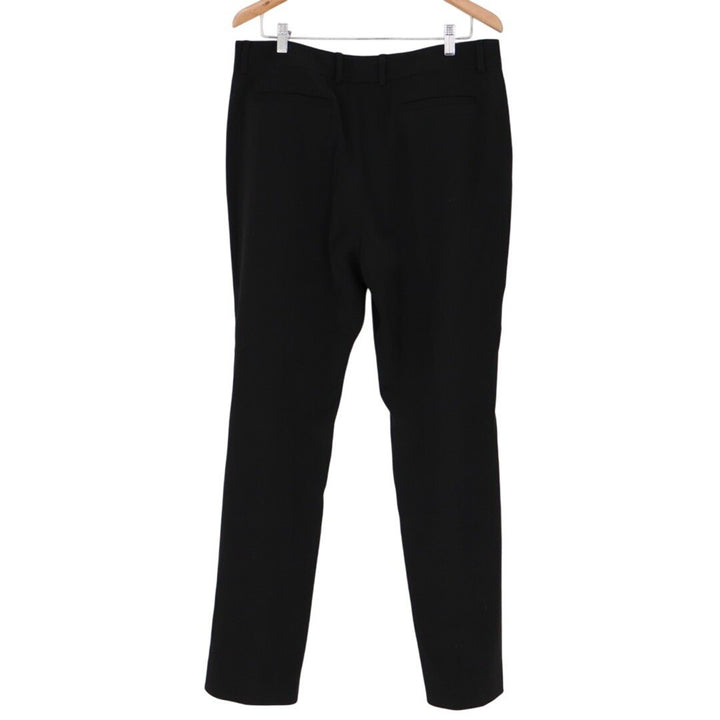 Anne Klein Dress Pants Womens 14 Black Stretch Straight Slash Pockets Mid Rise