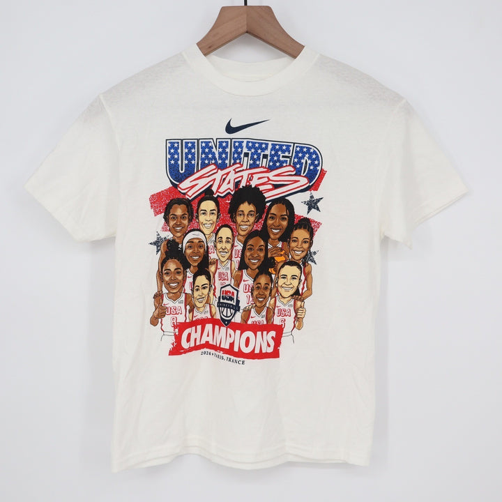 Nike USA Basketball 2024 Paris Olympics Champions Graphic T-Shirt White Small