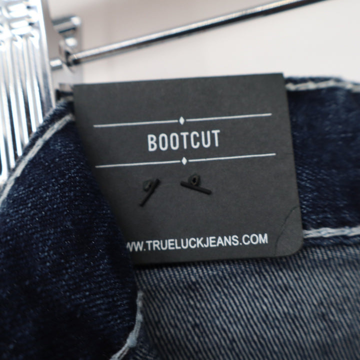 True Luck Mens Classic Stretch Bootcut Jeans Dark Blast 44x32 NEW