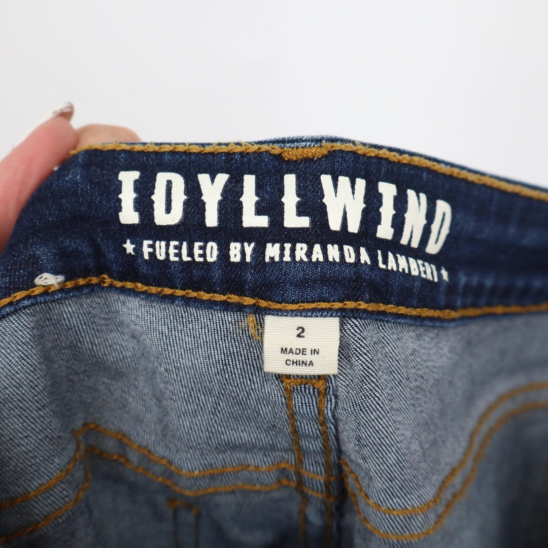 Idyllwind Miranda Lambert Studded Velvet Stripe Skinny Jeans Blue Size 2