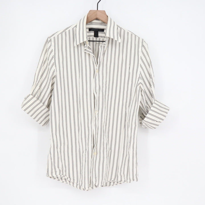 EXPRESS DESIGN STUDIO Modern Fit Striped Button Down Shirt Size S Stretch