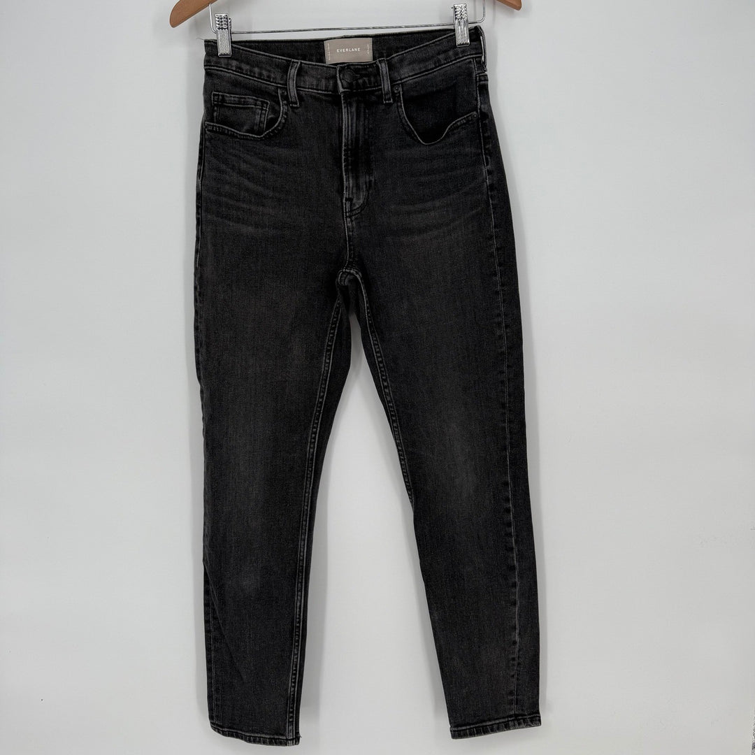 Everlane High Rise Authentic Stretch Black Wash Denim Jeans Size 28