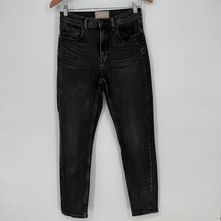 Everlane High Rise Authentic Stretch Black Wash Denim Jeans Size 28