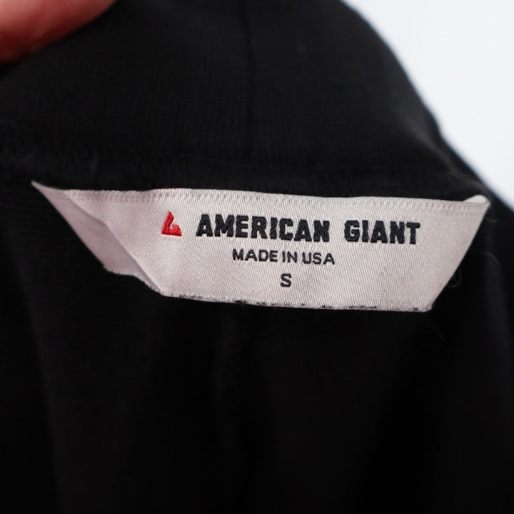 American Giant Ponte Straight Pants Womens Small Black Logo Cotton Relaxed Fit