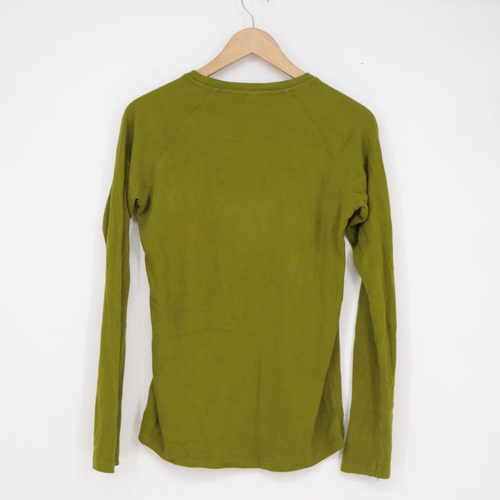Uniqlo Heattech Long Sleeve Crew Neck Thermal Top Olive Green Small