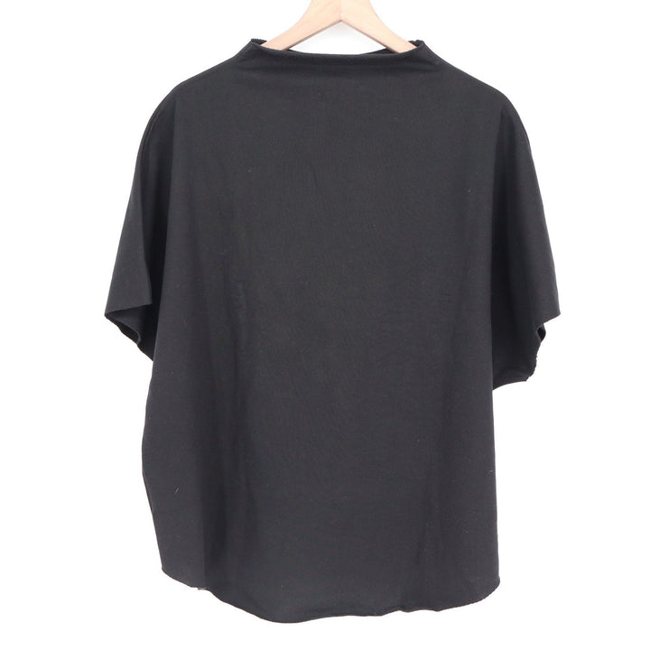 Black Mock Neck Short Sleeve Poncho Top Oversized Knit  L