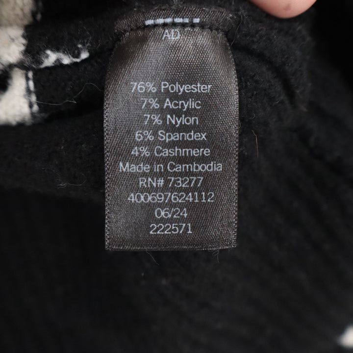 Simply Vera Vera Wang Black White Striped Polo Collar Sweater XL Cashmere Blend