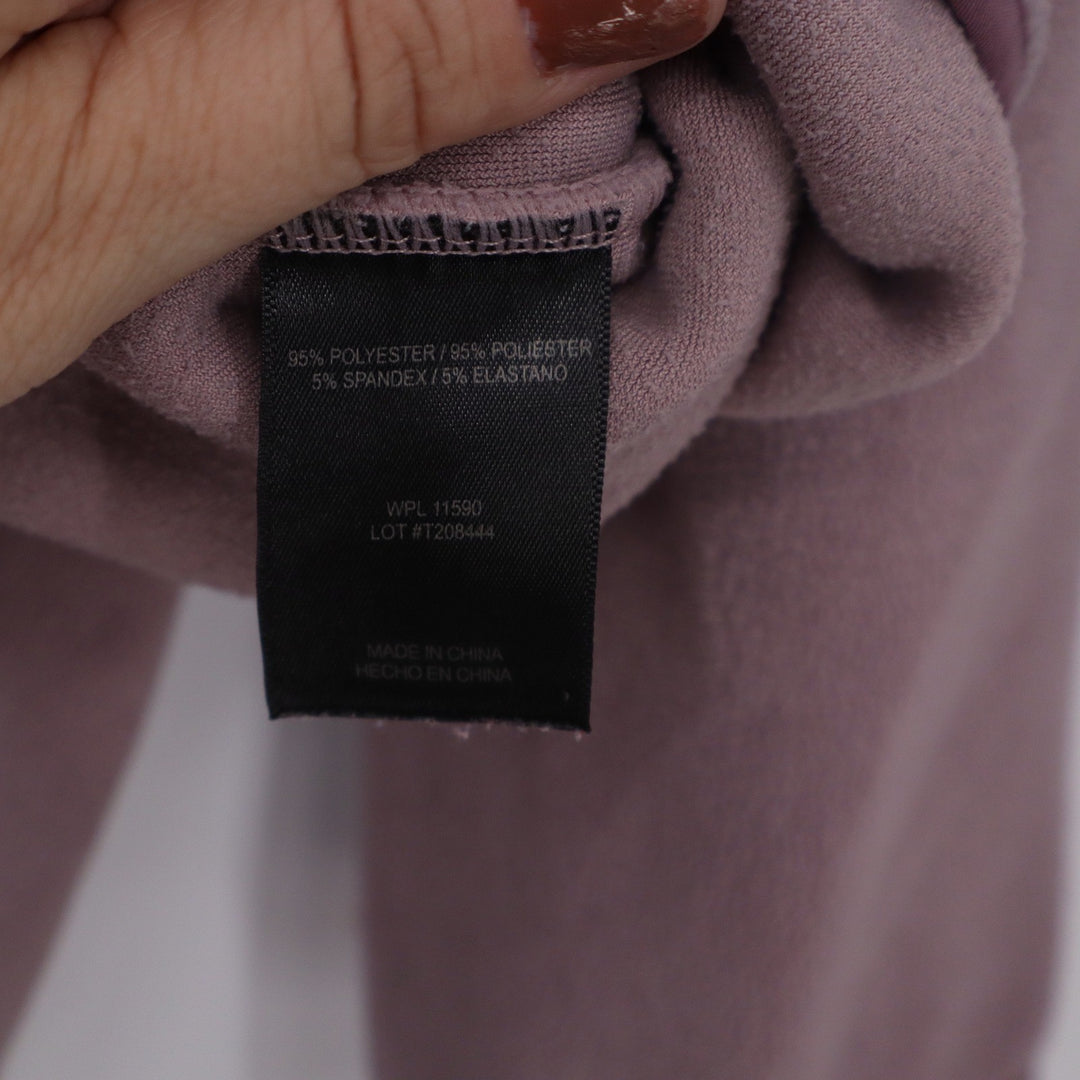 32 Degrees Heat Womens Fleece Pullover Snap Mock Neck Mauve Pink Large