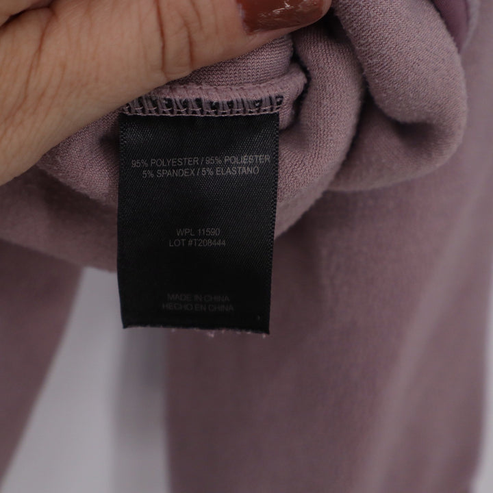 32 Degrees Heat Womens Fleece Pullover Snap Mock Neck Mauve Pink Large