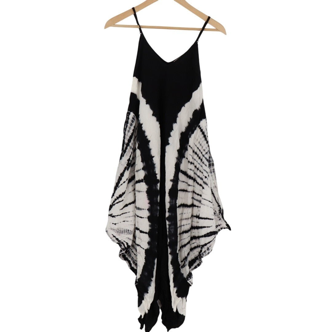 Philosophy Republic Clothing Jumpsuit Womens XS Black White Tie Dye V-Neck Boho