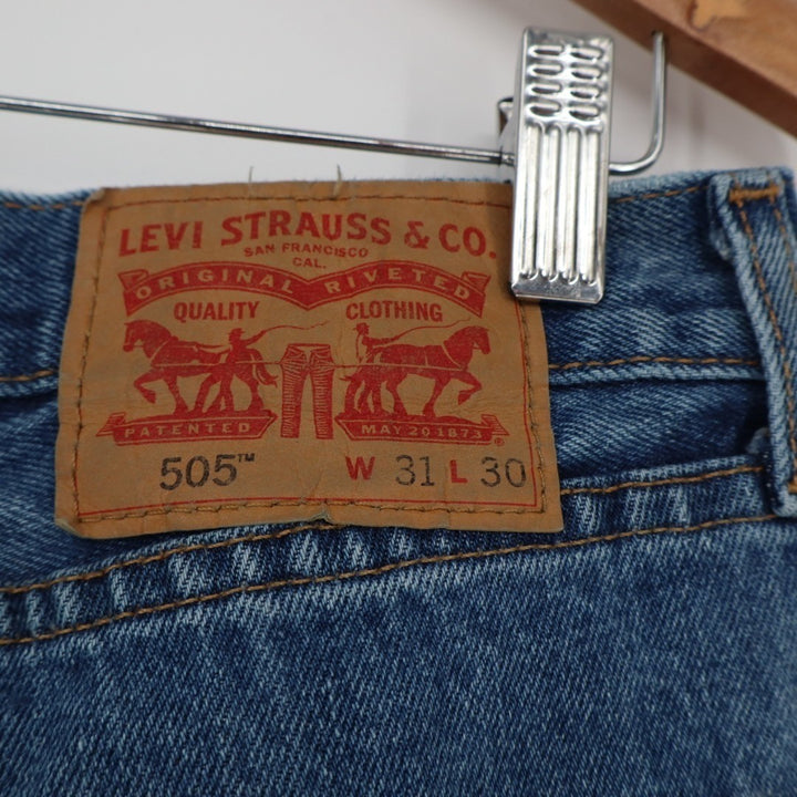 Levi's 505 Jeans Mens 31X30 Blue Denim Cotton Preppy Medium Wash Straight Leg
