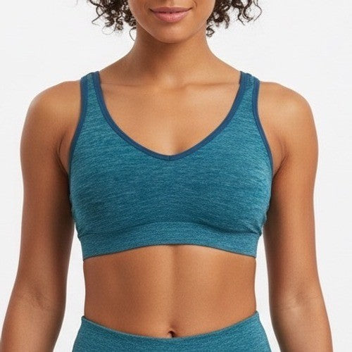 Jockey Seamfree Back Smoothing Bralette Bra Womens Large Teal Stretch Padded