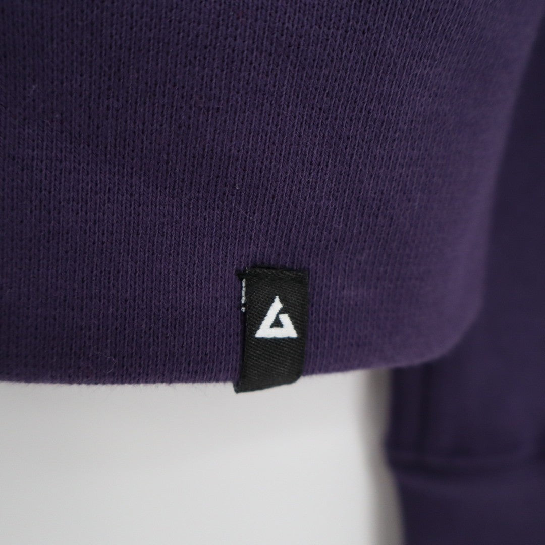 American Giant Hoodie Women Medium Purple Logo Fleece Lined Cotton Warm Full Zip