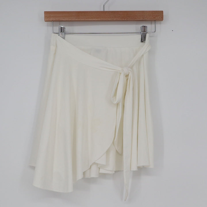SHEIN Womens White Wrap Tie Waist Mini Skirt XS