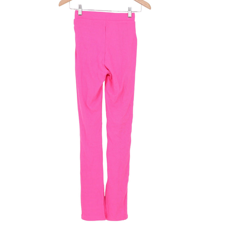 Naked Wardrobe Neon Pink Ribbed Split Hem Leggings Small High Waist