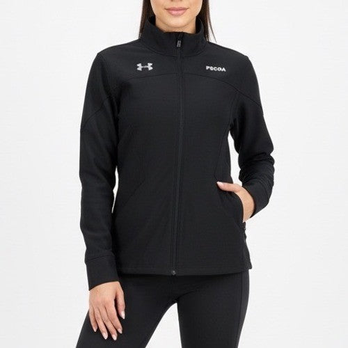 Under Armour Cold Gear PSCOA Track Jacket Men's Medium Black Full Zip Stretch