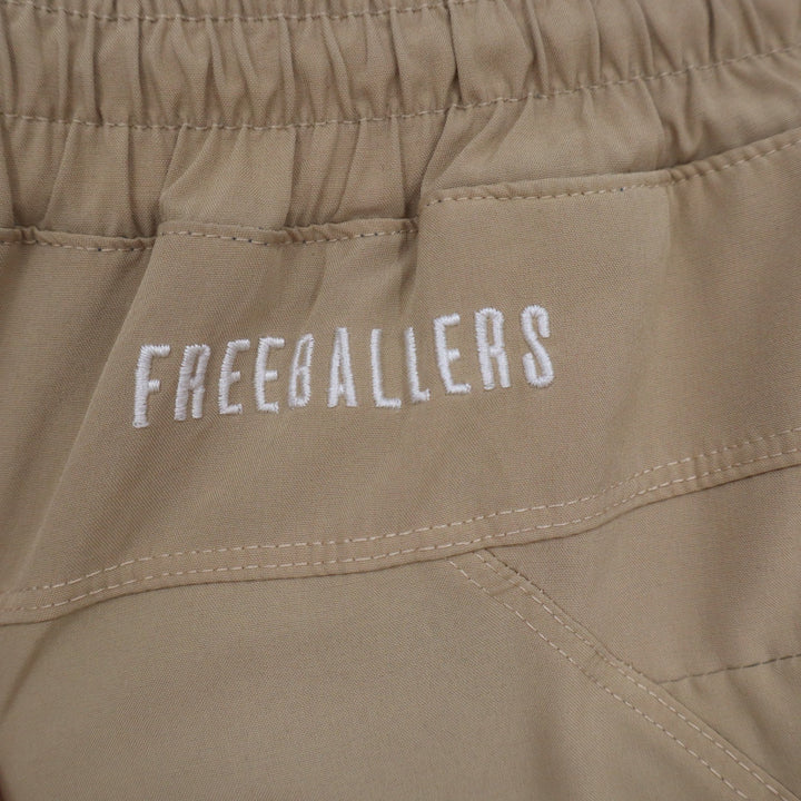 Freeballers Meripex Apparel Mens XL Tan Athletic Shorts Built-in Girdle Liner