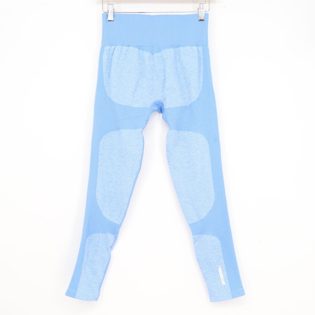DoYouEven Womens Seamless High Waisted Contouring Leggings Light Blue Large