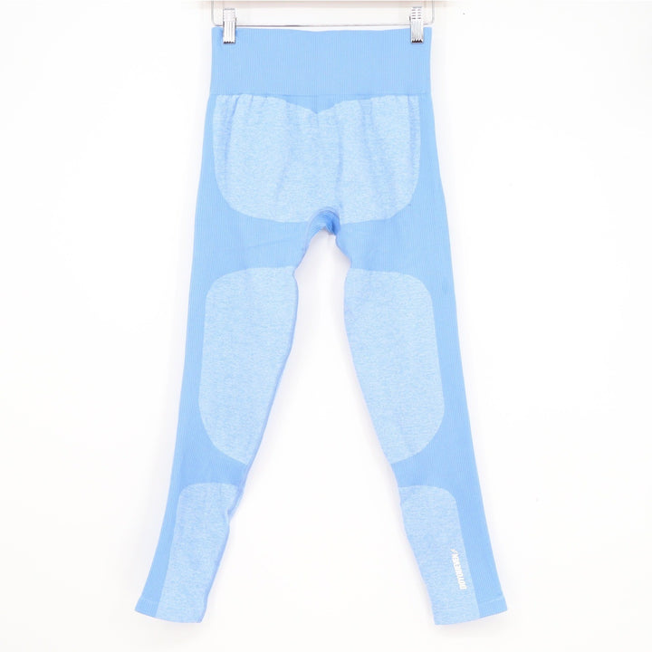 DoYouEven Womens Seamless High Waisted Contouring Leggings Light Blue Large