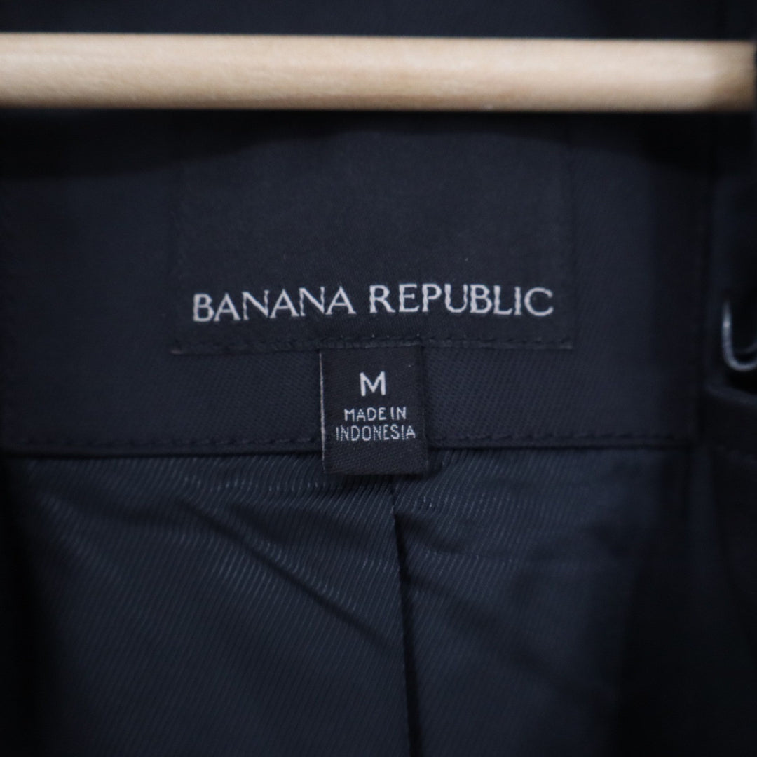 Banana Republic Mens Black Double Breasted Trench Coat Jacket Size M