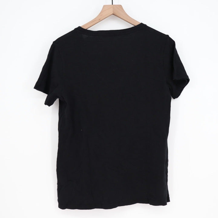 American Giant Women Black V Neck Short Sleeve T Shirt Size L Made in USA