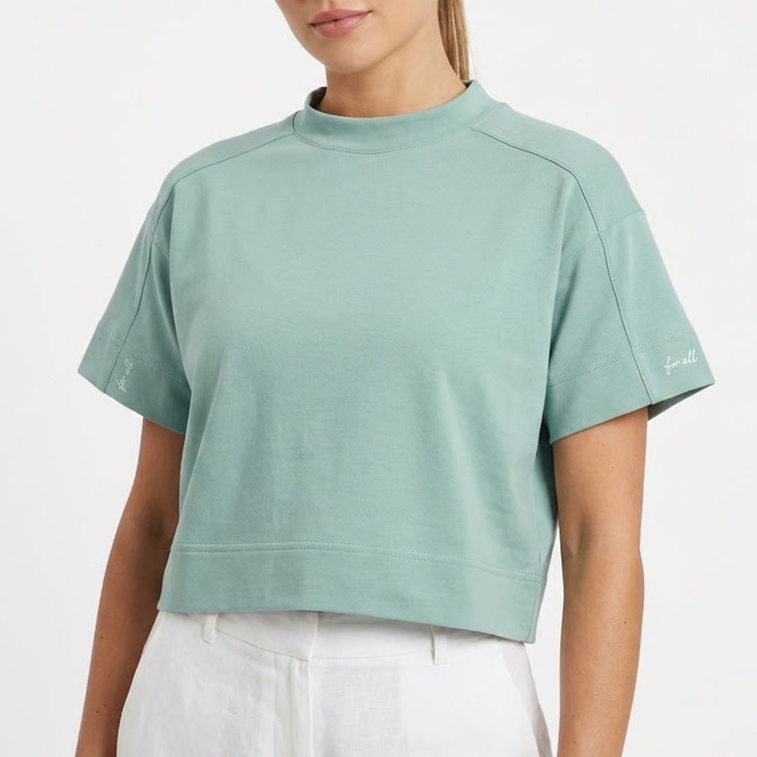 Easton Jen Schroeder JS WMS Crop Tee Blue Green XS EJST-GRN-XS New With Tags