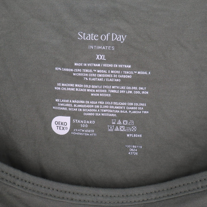 State of Day 2-Piece Pajama Set Womens 2XL Organic Green Fluid Knit Stretch