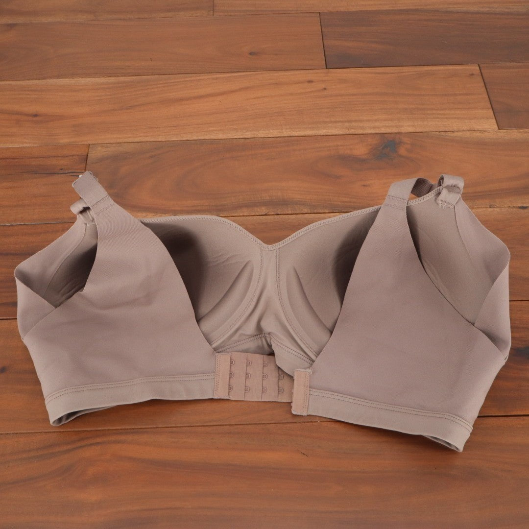 Warners No Side Effects Lift T-Shirt Bra Women 2XL Brown Underarm Back-Smoothing
