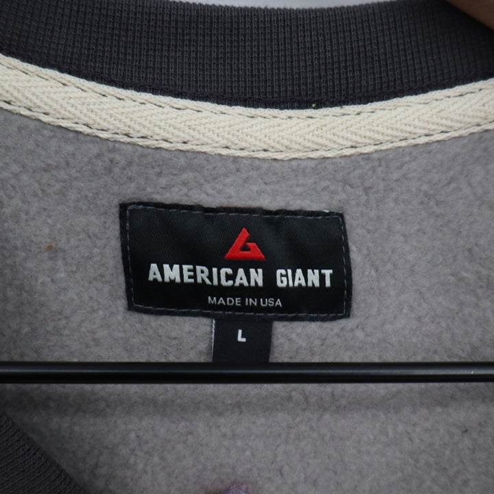 American Giant Midweight Sweatshirt Mens L Gray Charcoal Colorblock Fleece Lined