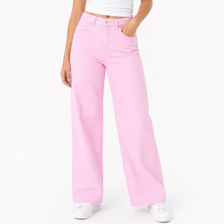 Old Navy Sky-Hi Wide Leg Extra High Rise Pink Jeans Size 12